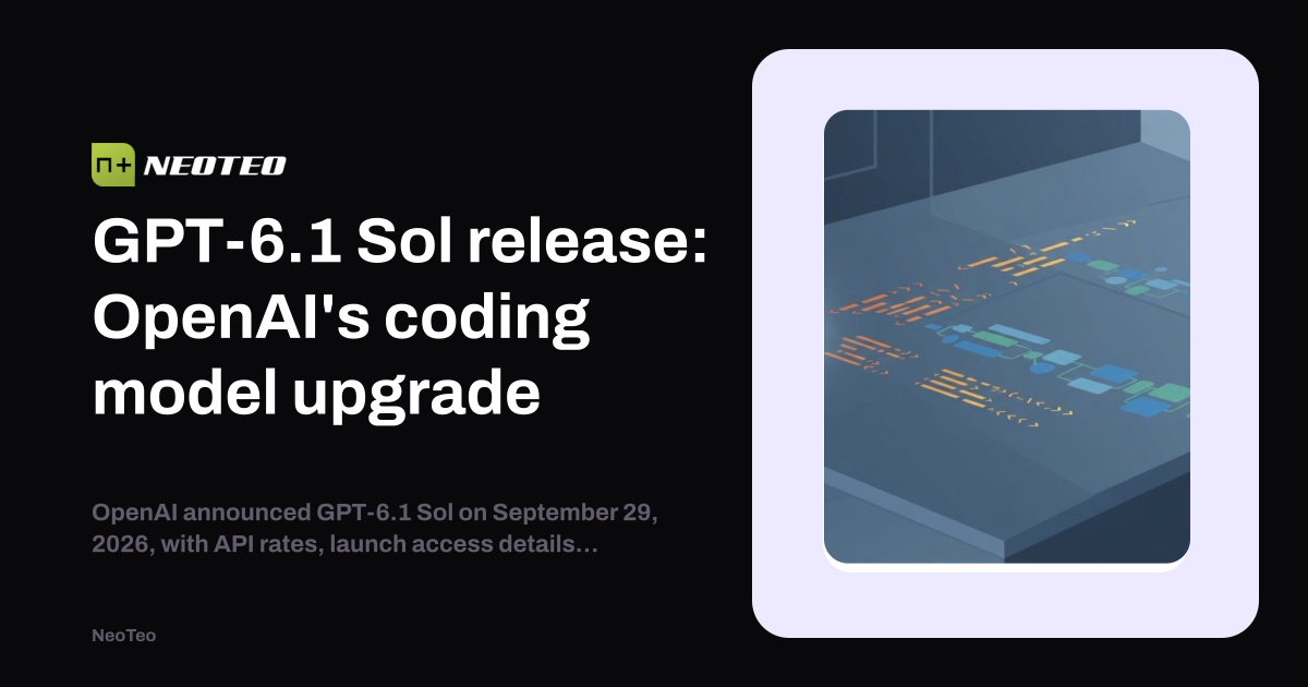 GPT-6.1 Sol release: OpenAI's coding model upgrade | NeoTeo
