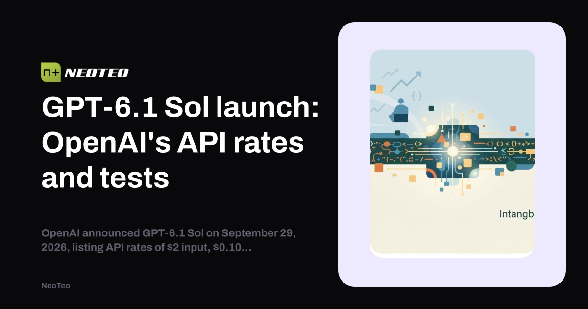 GPT-6.1 Sol launch: OpenAI's API rates and tests | NeoTeo