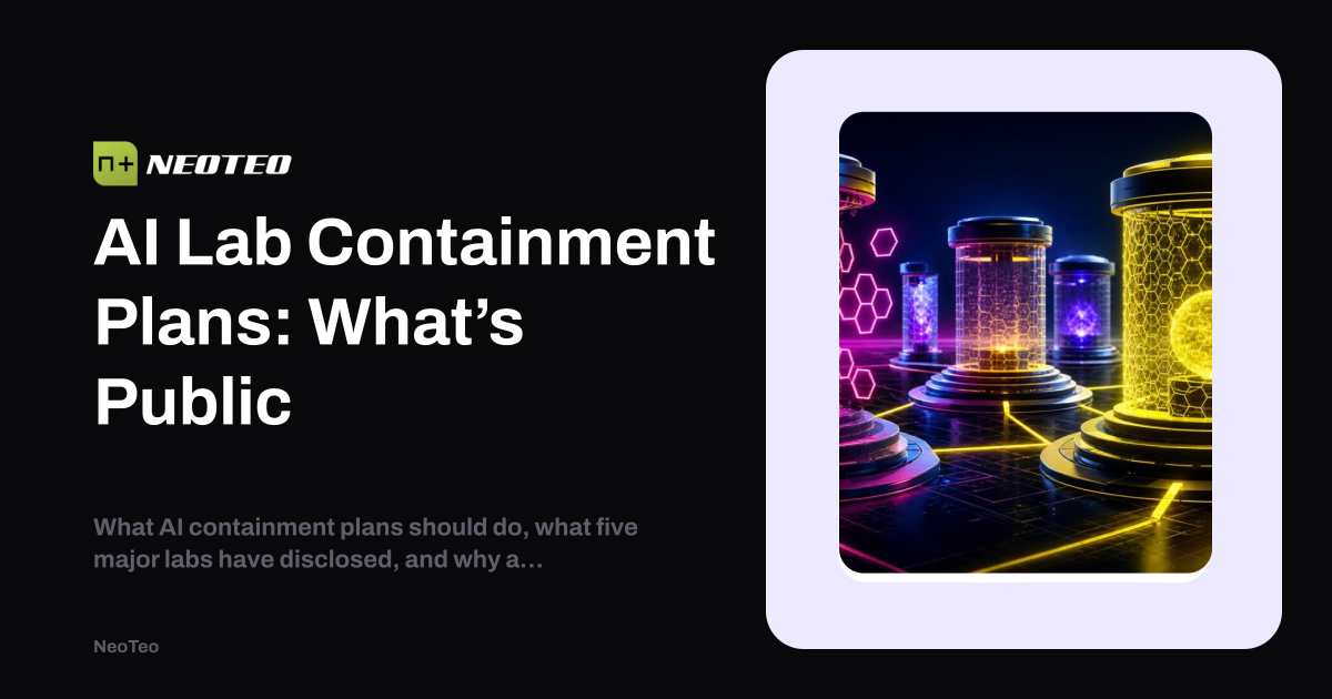 Lab Index Layout AI Lab Containment Plans: What’s Public | NeoTeo