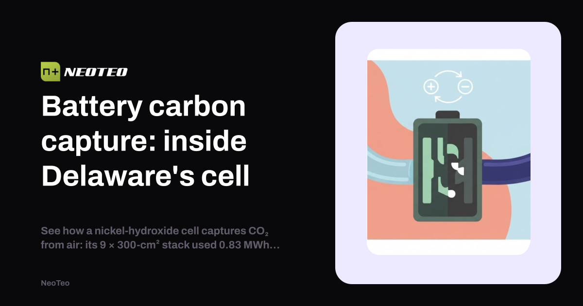 Lab Index Layout Battery carbon capture: inside Delaware's cell | NeoTeo